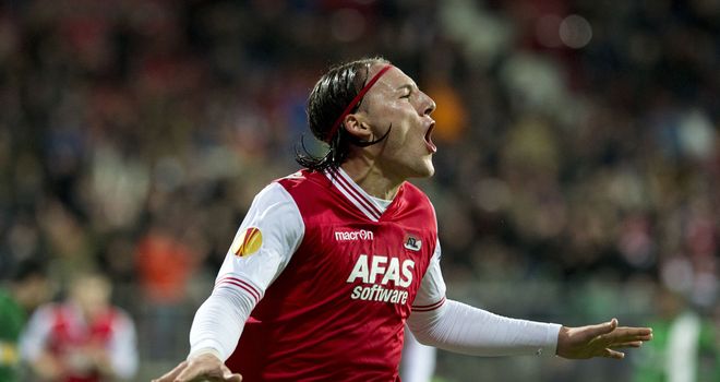 Nemanja Gudelj: Celebrates his goal for AZ Alkmaar