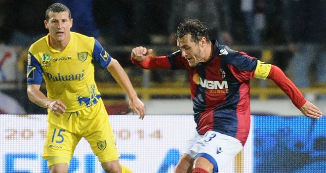 Alessandro Diamanti gets in a shot for Bologna