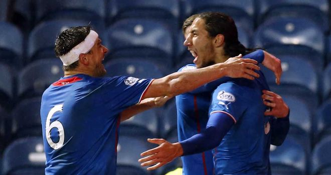 Bilel Mohsni: Celebrates his goal in added time