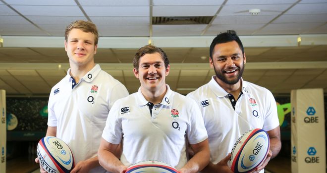Joe Launchbury (left) with Alex Goode and Billy Vunipola