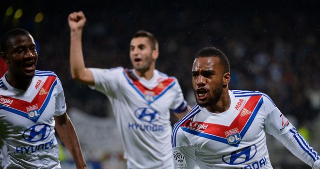 Alexandre Lacazette celebrates.