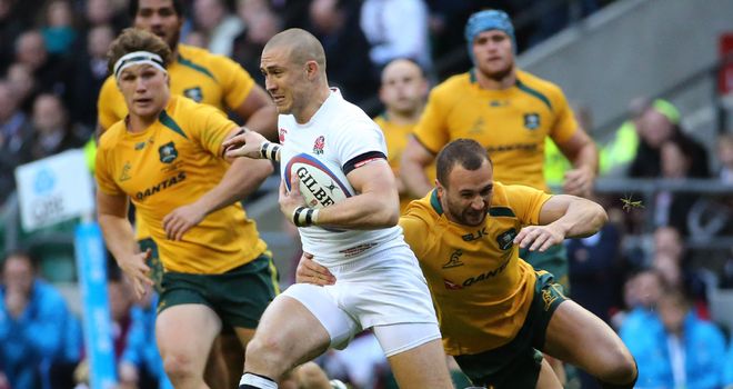 Mike Brown on the charge against Australia