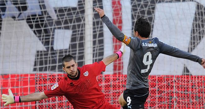 Sergio Garcia is brought down for an Espanyol penalty