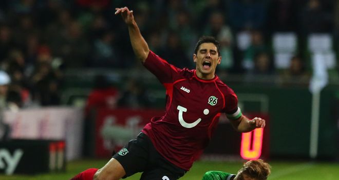 Lars Stindl takes a tumble.