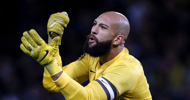 Tim Howard: Kept a clean sheet as the USA drew in Scotland