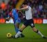 Yannick Bolasie battles with Everton's Gareth Barry during their goalless draw.
