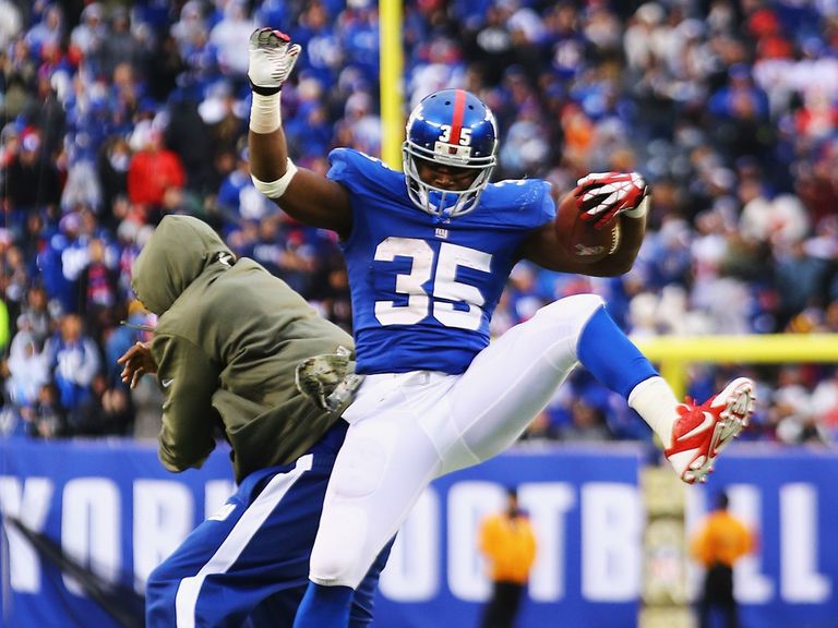 Andre Brown after his TD in the fourth quarter