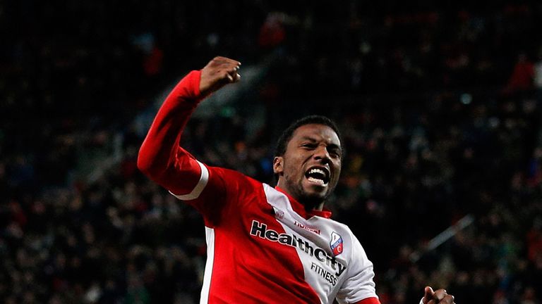 Gevero Markiet: Celebrates his goal for Utrecht