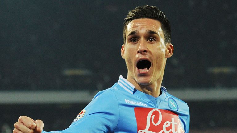 Jose Maria Callejon celebrates for Napoli