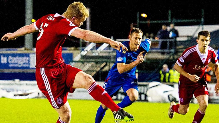 Barry Robson opens the scoring for Aberdeen against Inverness Caley