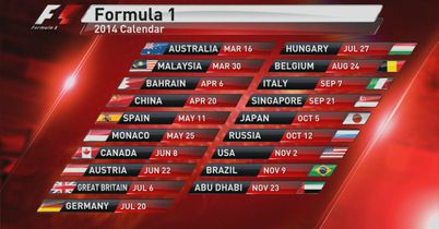19-race calendar for 2014