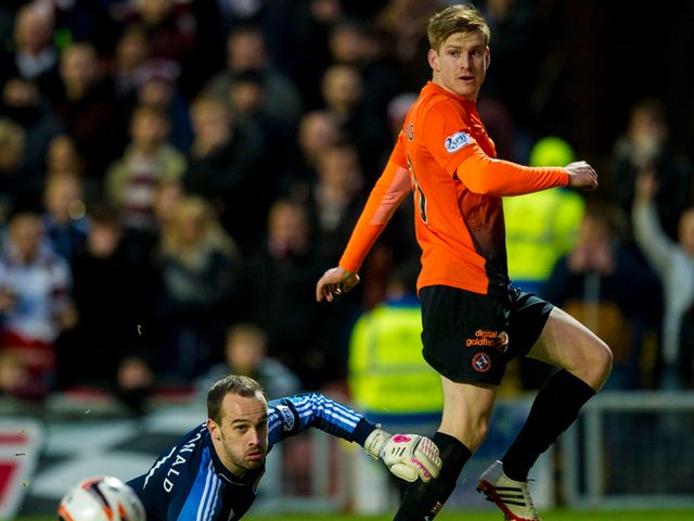 Dundee United's Stuart Armstrong opens the scoring