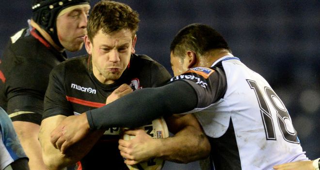 Rodney Ah You (R) tries to collar Edinburgh's Nick De Luca in recent Pro12 action