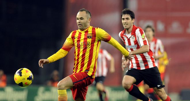 Andres Iniesta in action for Barcelona.