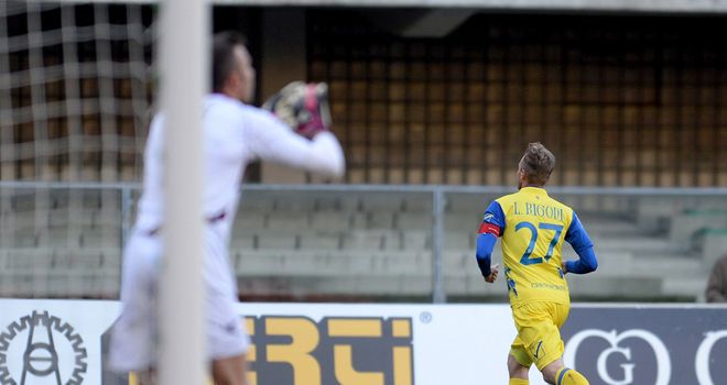 Luca Rigoni celebrates his goal.