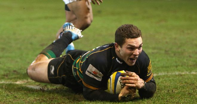 George North dives over for Northampton's sixth try