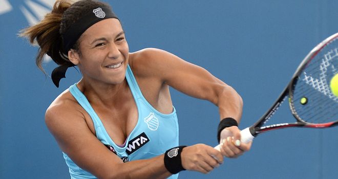 Heather Watson suffered a straight sets first round defeat at the Brisbane International