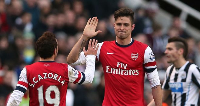 Olivier Giroud: Scored his 13th Premier League goal of the calender year of 2013