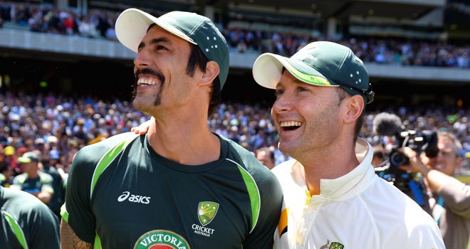 Mitchell Johnson (left): 31 England wickets to date