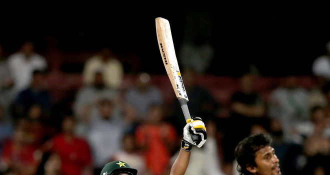 Mohammad Hafeez (L): Scored century as Pakistan built winning total