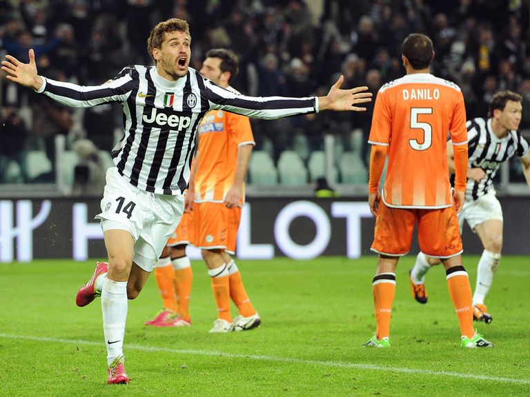 Fernando Llorente celebrates Juventus' winner.
