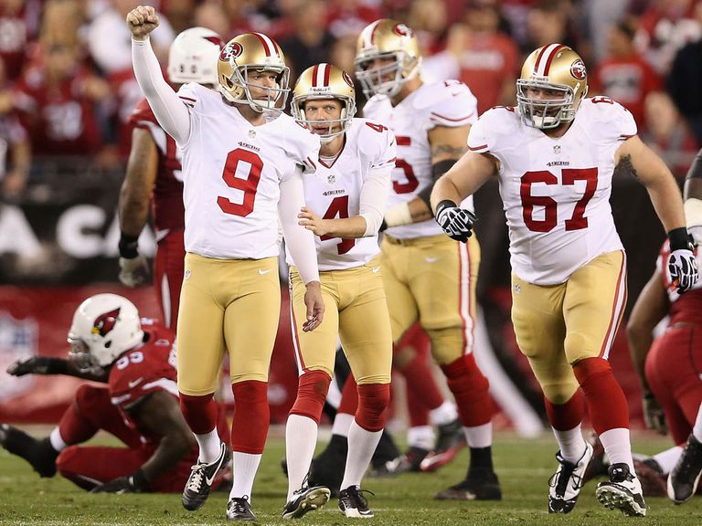 Phil Dawson celebrates his winning field goal