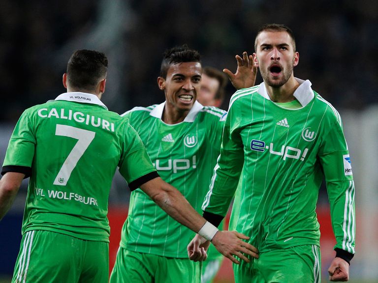 Wolfsburg celebrate against Borussia Monchengladbach