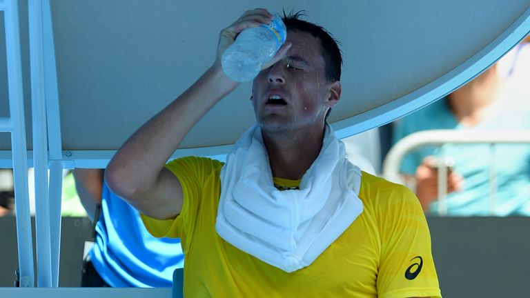 Kenny de Schepper was one of several players to feel the heat at the Australian Open