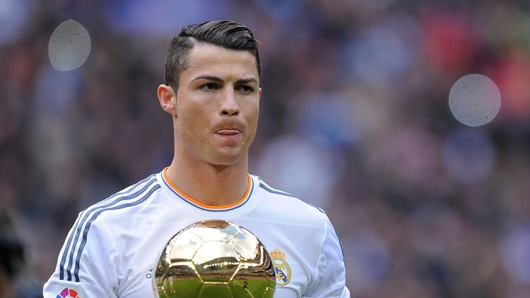 Cristiano Ronaldo: Shows off his Ballon d'Or before Granada game