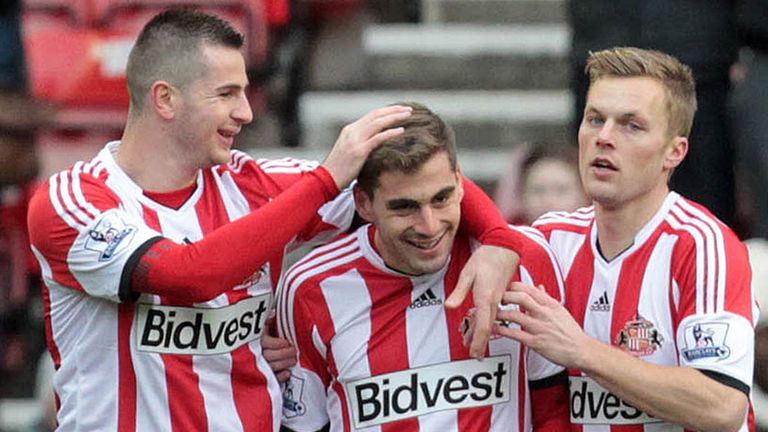 Sunderland celebrate Charis Mavrias' goal against Kidderminster