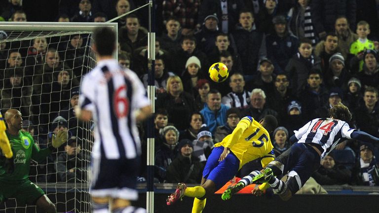 Diego Lugano: Equalises for West Brom with a diving header