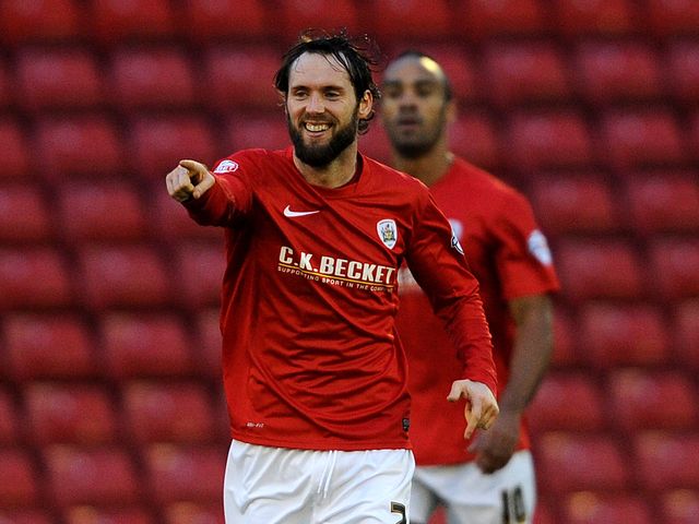 Barnsley's Jim O'Brien celebrates after scoring