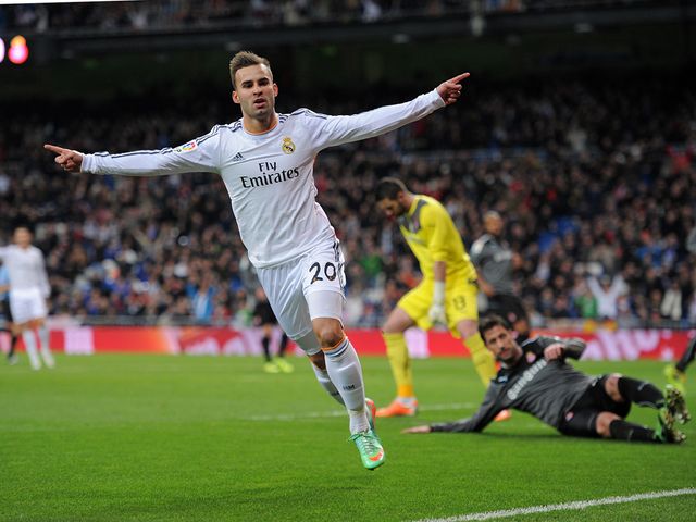 Jese Rodriguez celebrates scoring for Real Madrid