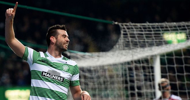 Joe Ledley celebrates after opening the scoring