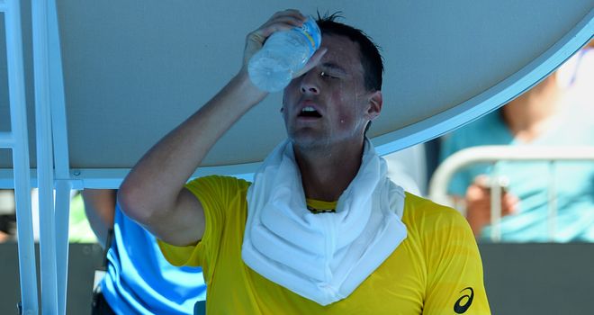 Kenny de Schepper was one of several players to feel the heat at the Australian Open