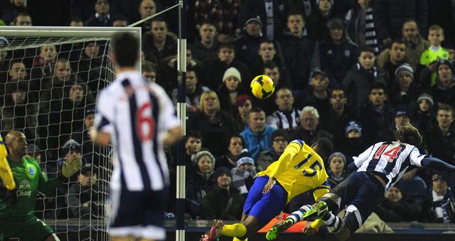 Diego Lugano: Equalises for West Brom with a diving header