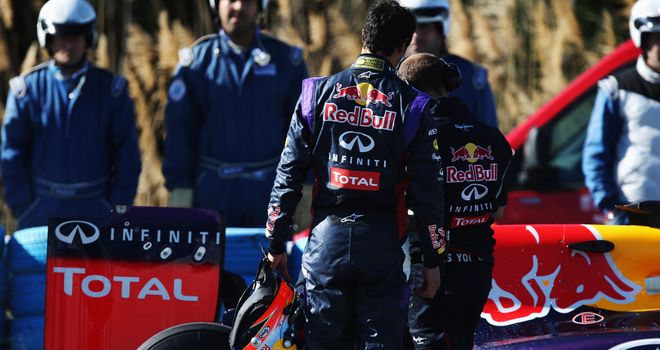 Daniel Ricciardo: Stopped shortly after going out on track