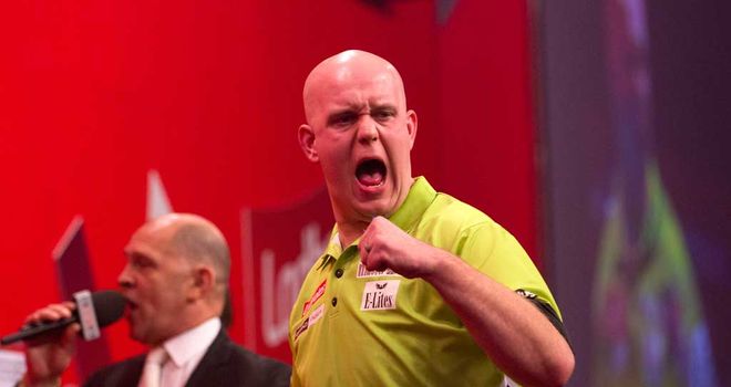 Michael van Gerwen: Pulled away from Dave Chisnall to win comfortably