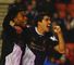 Daniel Sturridge and Luis Suarez (right) celebrate another Liverpool goal