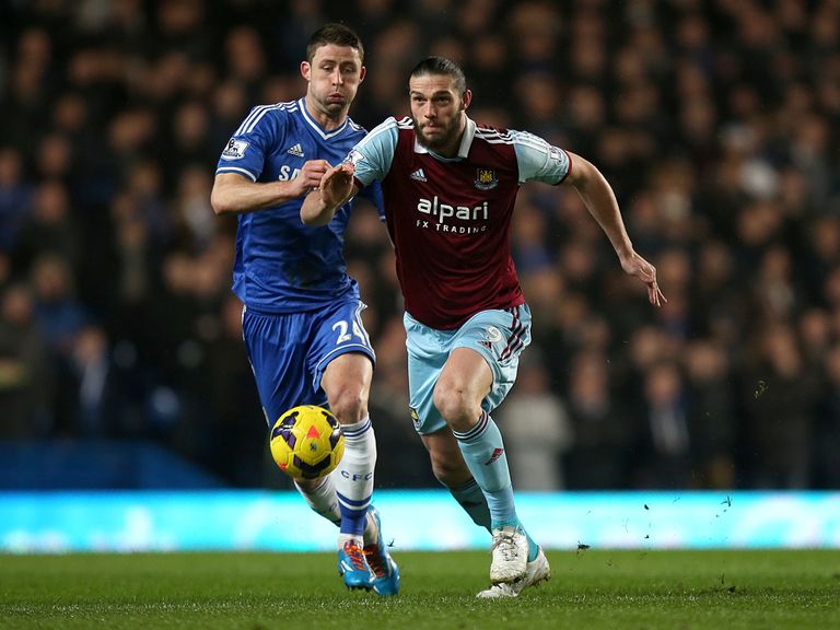 Gary Cahill in action for Chelsea against West Ham.