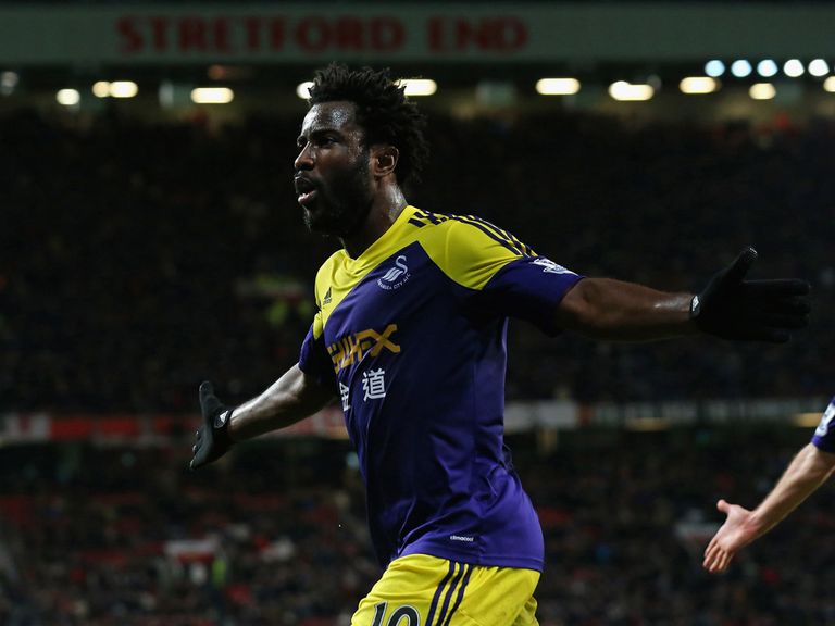 Wilfried Bony celebrates after scoring the winner