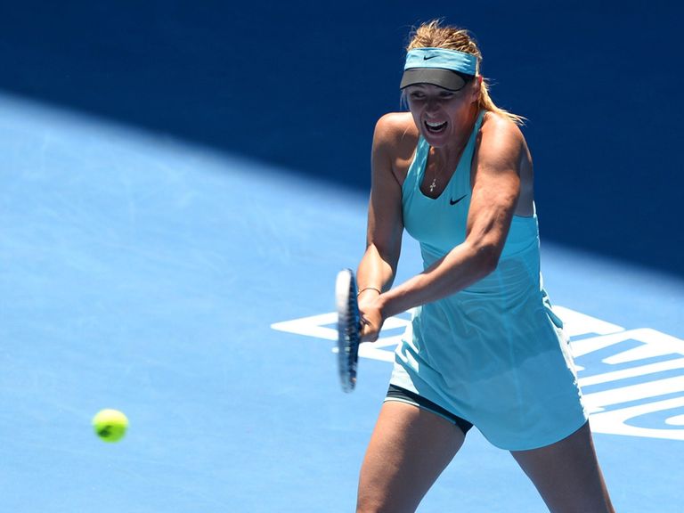 Sharapova in action in the heat