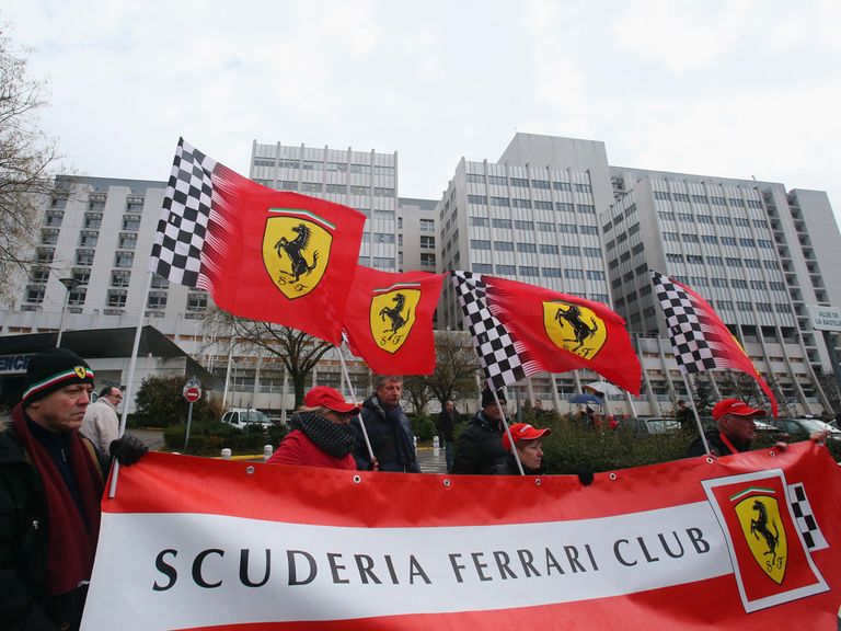 Schumacher fans have gathered outside the hospital in Grenoble