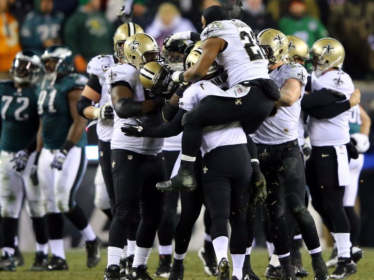 The Saints celebrate their late, late win