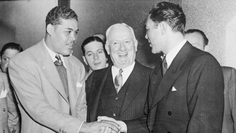 Joe Louis (L) and Max Schmelling (R) had a great rematch, says Bob Mee
