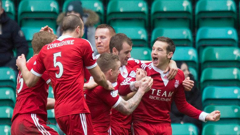 Peter Pawlett (r): Delight at sending Aberdeen into the quarter-finals of the Scottish Cup
