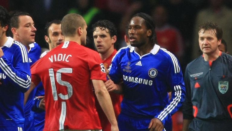 Vidic enjoyed some fierce battles with Chelsea's Didier Drogba