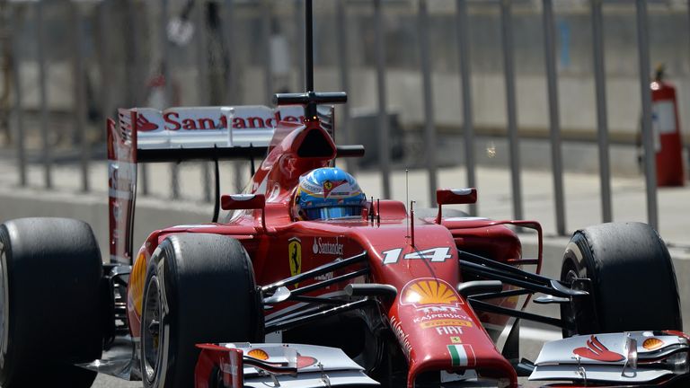 Fernando Alonso in action in Bahrain