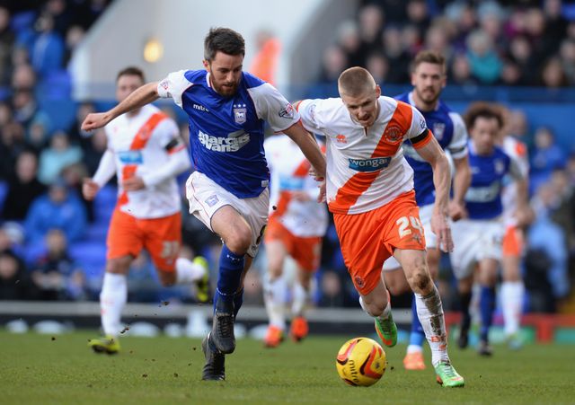 Andy Keogh (r): On target for Blackpool