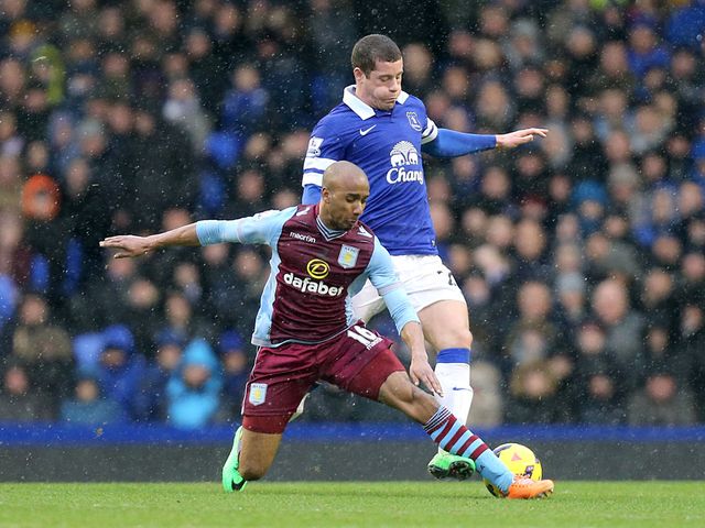 Everton's Ross Barkley and Aston Villa's Fabian Delph